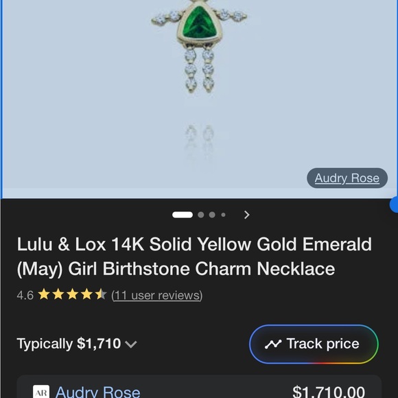 AUDRY ROSE LULU 14K Girl Pendant REAL 
Emerald & Diamonds. See pics what a deal! - Picture 3 of 7